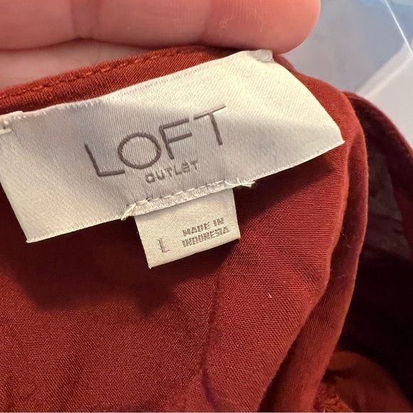 Loft Wild Currant Ruffle-Sleeve Peplum Top - Picture 11 of 12